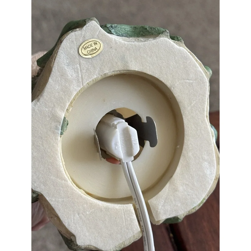 Vintage Ceramic Garden Fairy Butterfly Floral Table Desk Lamp Night‎ Light